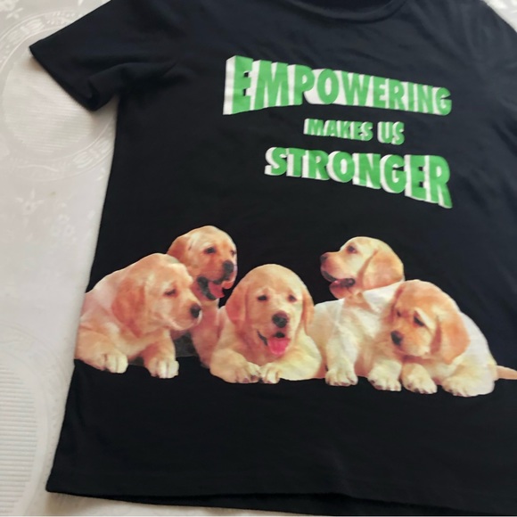 Zara Women’s Size S Black T-Shirt Short Sleeves Empowering Makes Us Stronger Tee - Picture 15 of 16